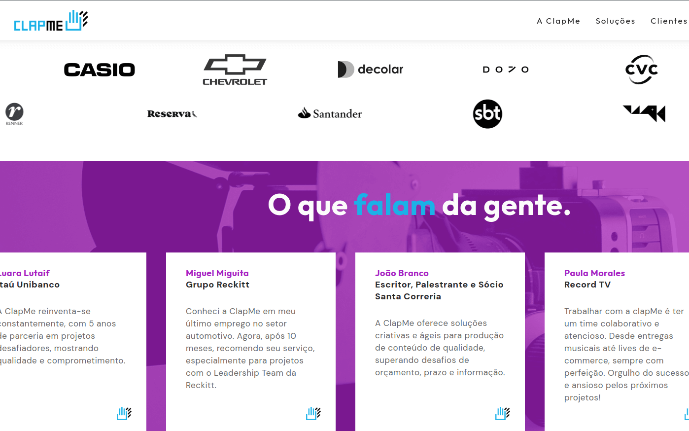 Clapme - Desenvolvimento de conteúdo digital